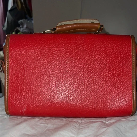 Dooney & Bourke Red and Tan Crossbody Bag - Picture 6 of 14